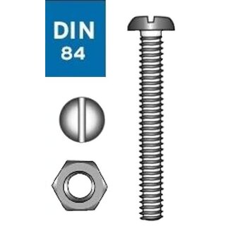 Zylinderkopf- Gewindeschraube mit Mutter DIN84 M6 * 20
